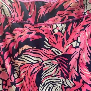 Lilly Pulitzer Luxetic Skort A Jungle in Here Navy Fucshia White Women’s Large